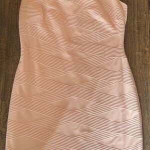 Tommy Hilfiger Pink Ribbed Strapless Bodycon Dress